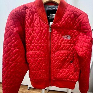 North Face Quilted Bomber Jacket - Red